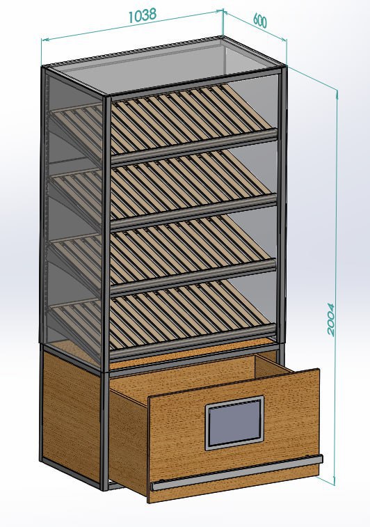 Стелаж для випічки з висувною шухлядою